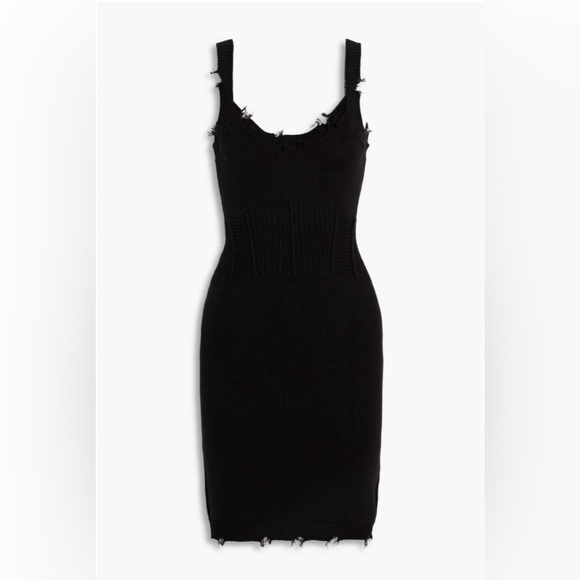 NWT SER•O•YA Isla Distressed Ribbed Cotton Knit Mini Dress Sz S - Picture 3 of 5